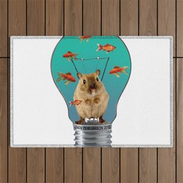 Little Mouse - Light Bulb - goldfishes Outdoor Rug