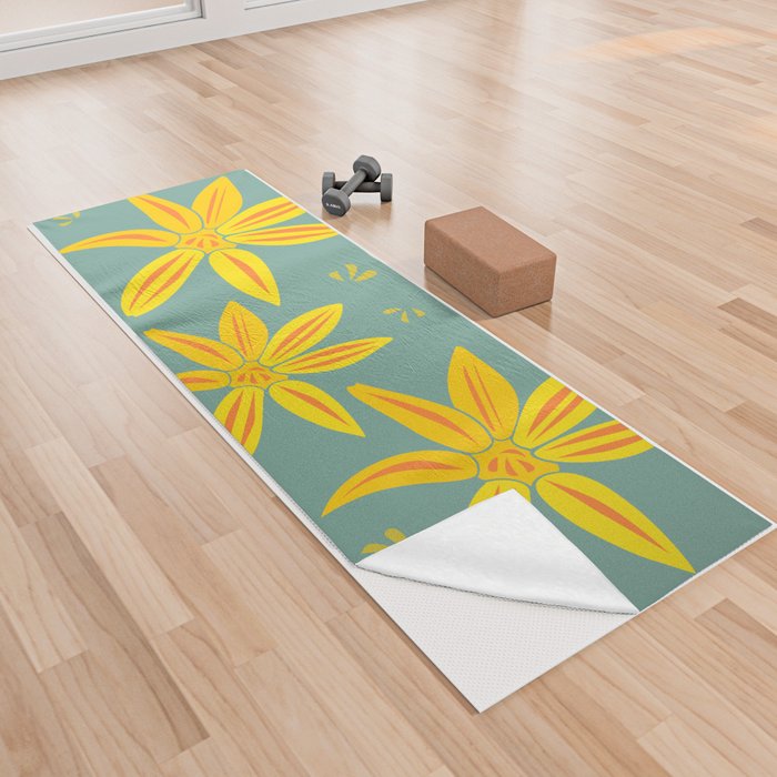 Utah Wildflower Yellow Arnica Yoga Towel