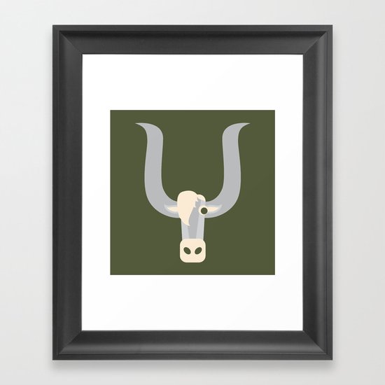 Letter Y // Animal Alphabet // Yak Monogram Framed Art Print