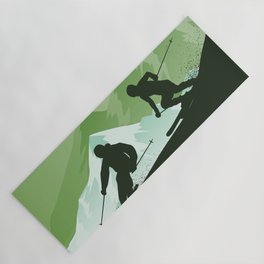Winter Sport • Best Skiing Design Ever • Green Background Yoga Mat
