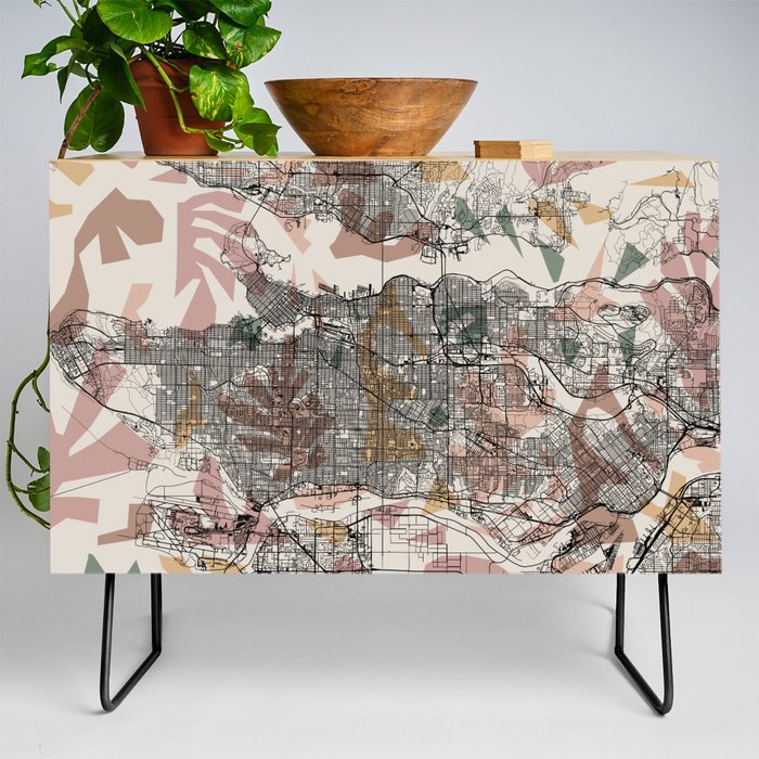 Vancouver, Canada - City Map Credenza