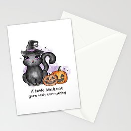 Cat lover Happy Halloween witch cat Stationery Card