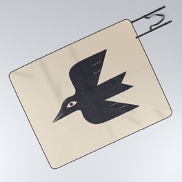 Minimal Blackbird No. 1 Picnic Blanket