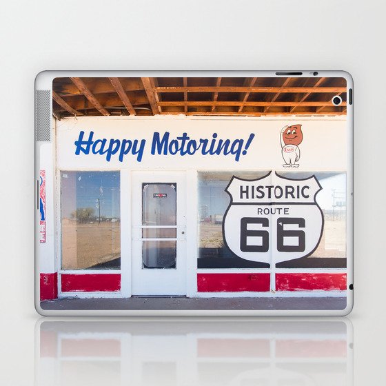 Happy Motoring Garage Route 66 Photography Laptop & iPad Skin