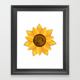 Golden Lovely Beautiful Sunflower Framed Art Print