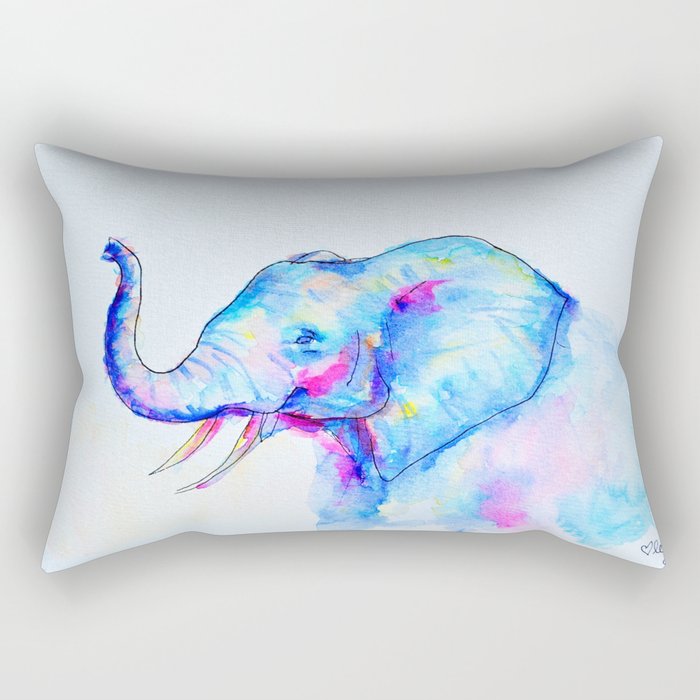 Bubblegum Elephant Rectangular Pillow