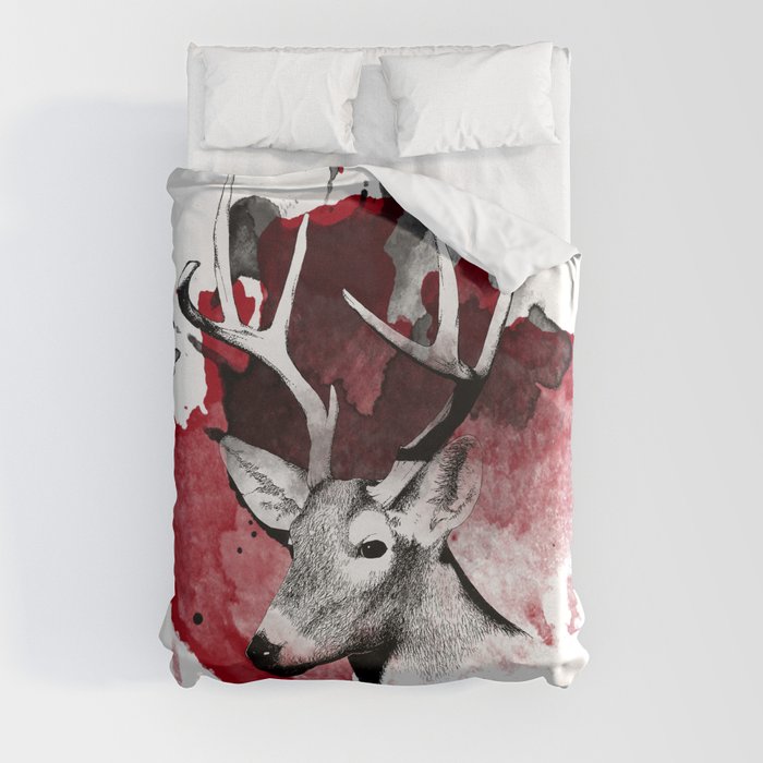 Red Deer Duvet Cover