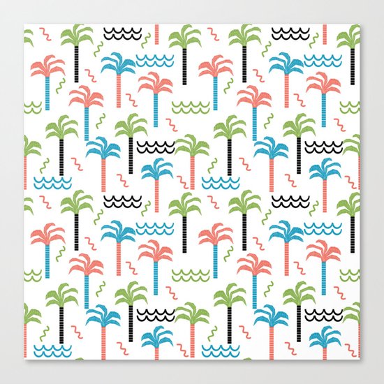 summer tropical shapes modern minimal abstract pattern trendy gifts Canvas Print