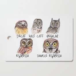 Owl Caffeine Meter -  funny owl coffee Cutting Board