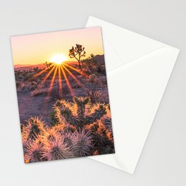 Joshua Tree Cholla Cactus Sunset Stationery Card