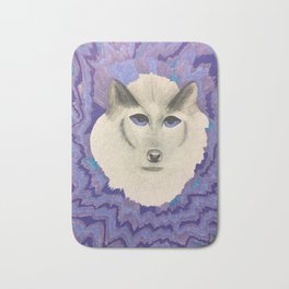 Wolf with Purple eyes Bath Mat