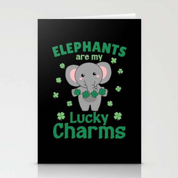 Elephants Are My Lucky Charms St Patrick's Day Stationery Cards