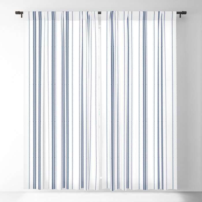 Simple blue and white stripes pattern  Blackout Curtain