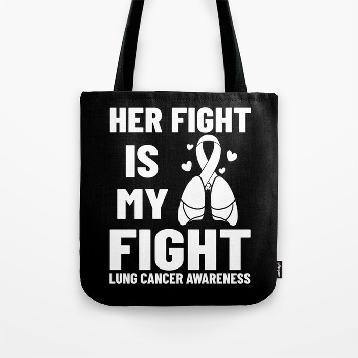 Lung Cancer Ribbon White Awareness Survivor Tote Bag
