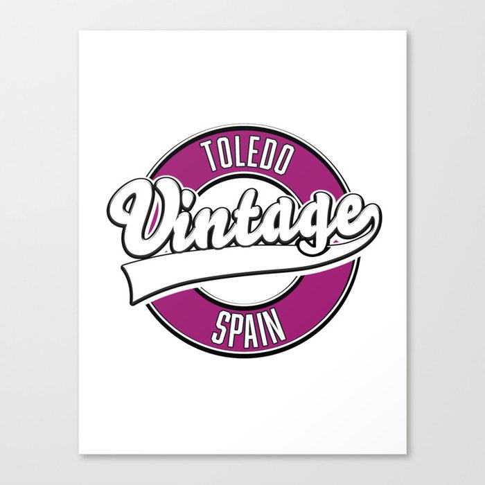 Toledo spain retro style logo Canvas Print