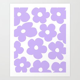 Purple Daisies – Large Flowers – Floral Pattern Decor Art Print