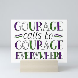 Courage Calls to Courage Everywhere hand lettered Suffragette Quote Mini Art Print