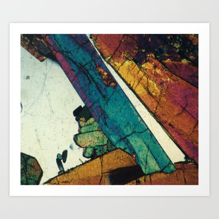Australian Geological thin section photography, magnified view of Epidote Blades in Quartz Art Print