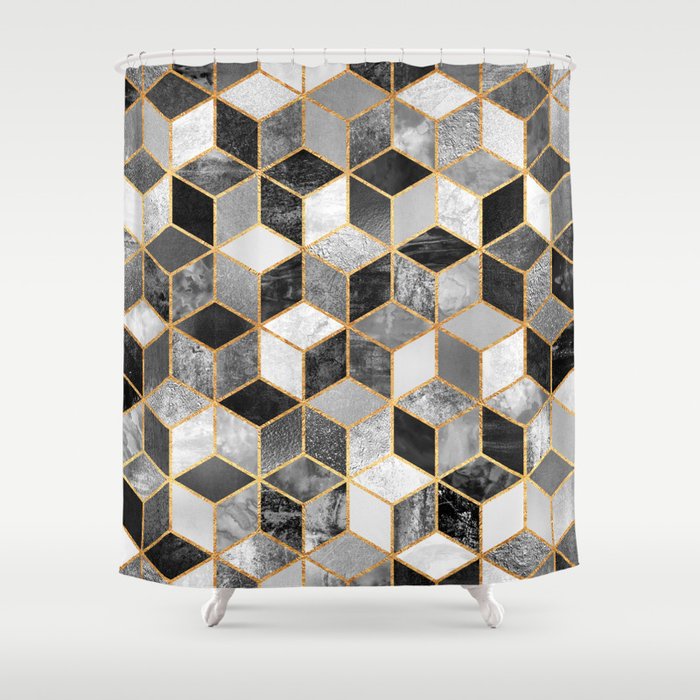 Black & White Cubes Shower Curtain