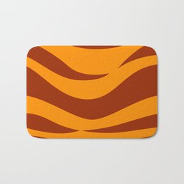 70s Wavy Lines | Red and Orange Bath Mat