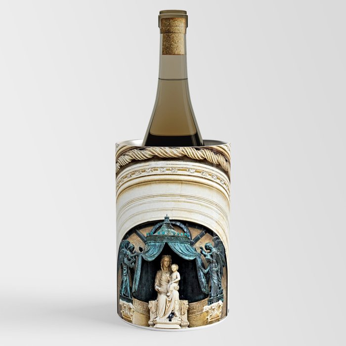Orvieto Cathedral Madonna and Child Angels Facade Sculpture Wine Chiller