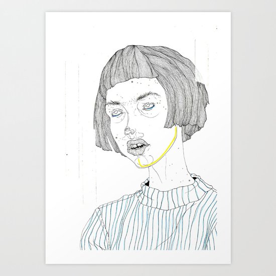 DoodleGirl Three Art Print