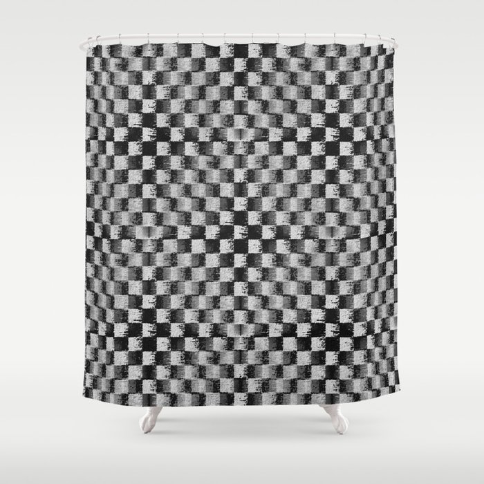 Edgy Checker (in shades of grey) Shower Curtain