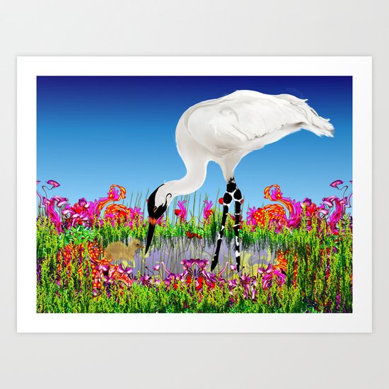 whooping crane Art Print