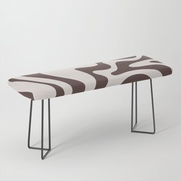 Retro Liquid Swirl Abstract Pattern in Brown Bench
