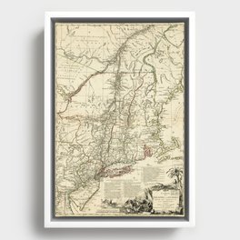 American Revolutionary War Map (1782) Framed Canvas