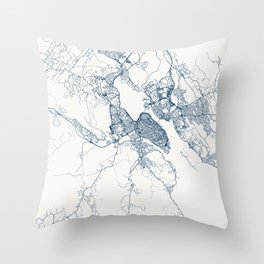 Halifax, Canada Authentic Map Illustration Throw Pillow
