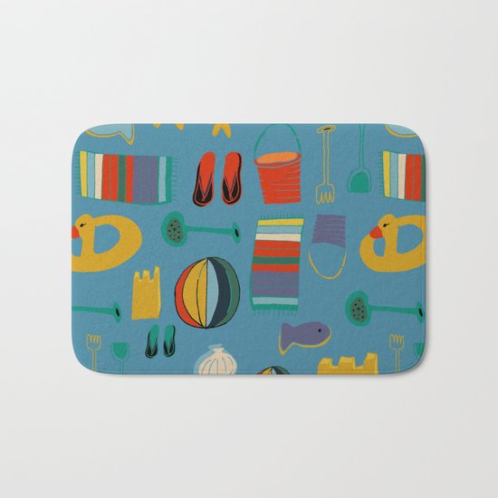 beach gear blue Bath Mat