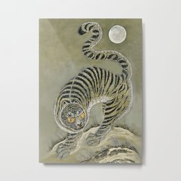 Antique Grey Tiger Minhwa Metal Print