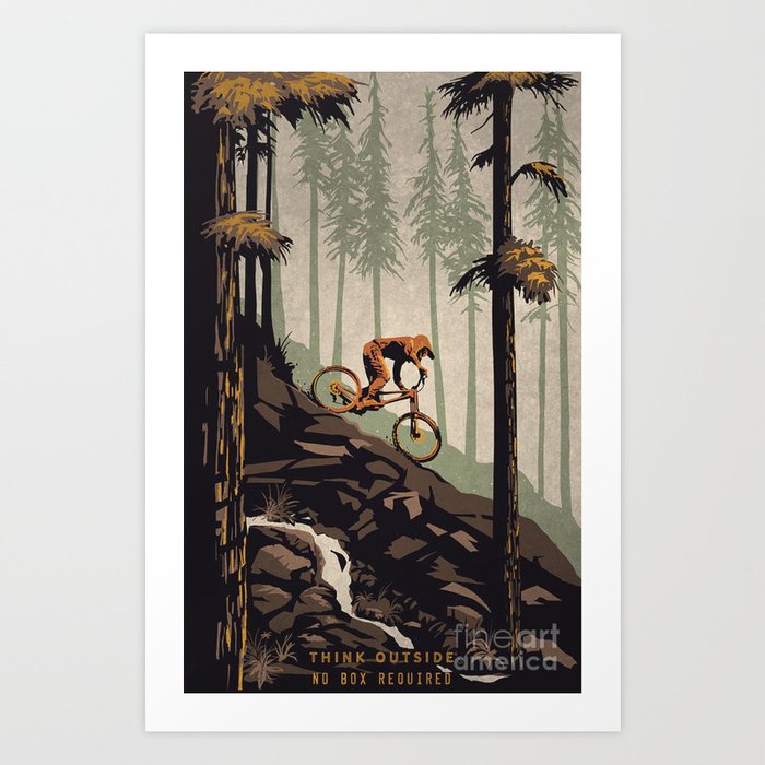 Think outside mountain bike poster Art Print