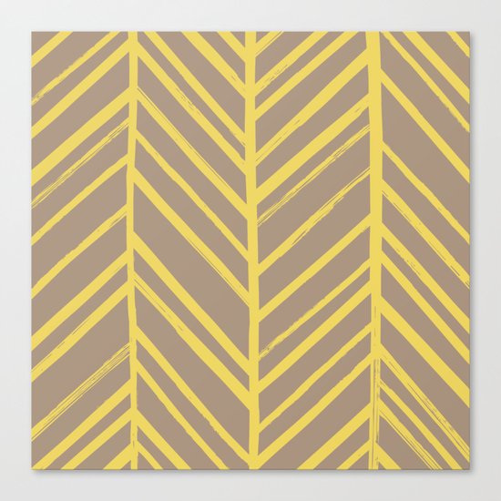 Painted Herringbone - in Marigold Canvas Print