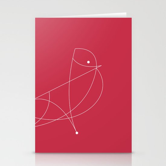 Contours: Cardinal (Line) Stationery Cards