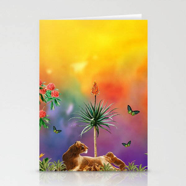 The Lion Family In The Magical Jungle Stationery Cards