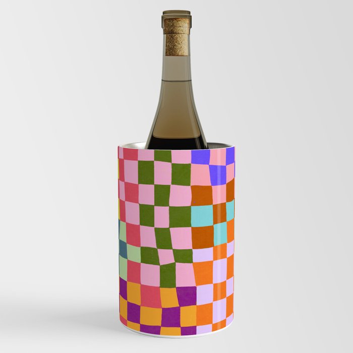 Colorful pastel checker tile  Wine Chiller