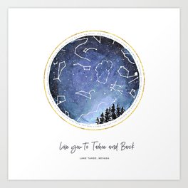 Love You to Tahoe and Back Nevada Version Art Print