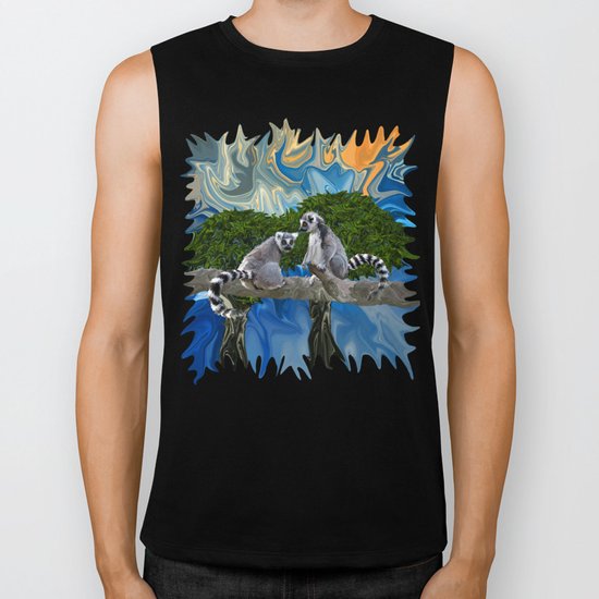 Playful Lemur-ick Biker Tank