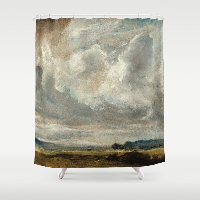 Landscape with clouds by John Constable Shower Curtain