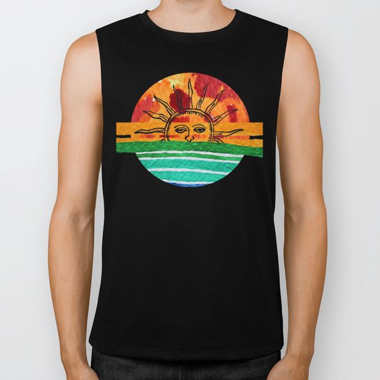 Sunset in planet Bizarro Biker Tank