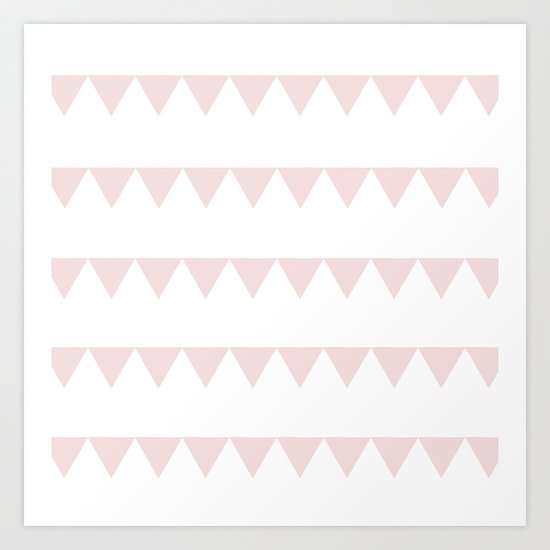 TRIANGLE BANNER (Muted Pink) Art Print