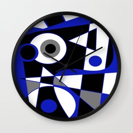 Abstract #505 Blue Wall Clock