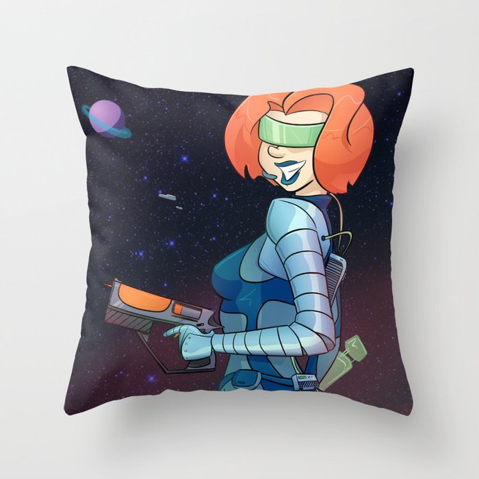 Space Gal Throw Pillow