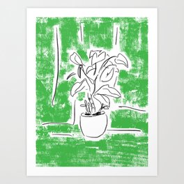 Fingerpainted pot plant Art Print