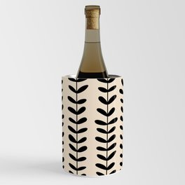 Abstract Leaves black pattern Wine Chiller
