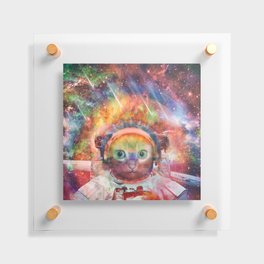 Psychedelic Trippy Cat Astronaut Floating Acrylic Print