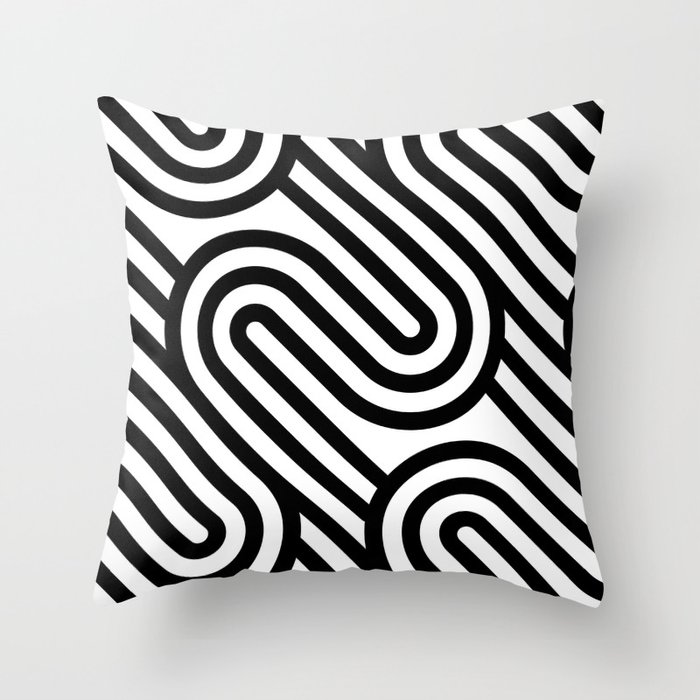 Art Deco Pattern Seamless Aesthetic Abstract Geometric Modern Minimalist Digital Illustration Throw Pillow
