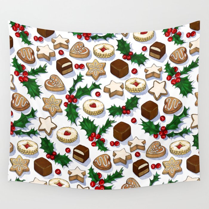 Christmas Treats and Cookies Wall Tapestry